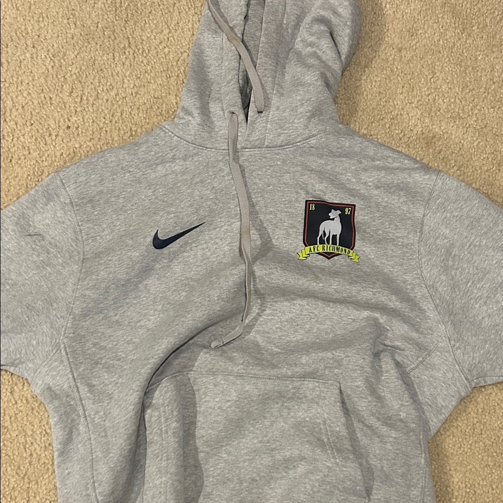 Nike Gray Hoodie with Embroidered Patch